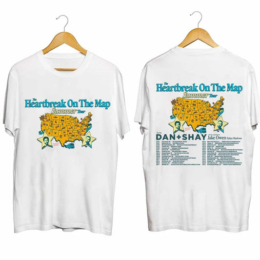 Dan And Shay Tour Heartbreak On The Map 2024 Shirt, Dan + Shay Band Shirt
