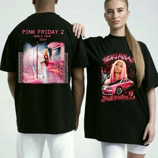 2 Sides Printed Pink Friday Tour 2024 T Shirt