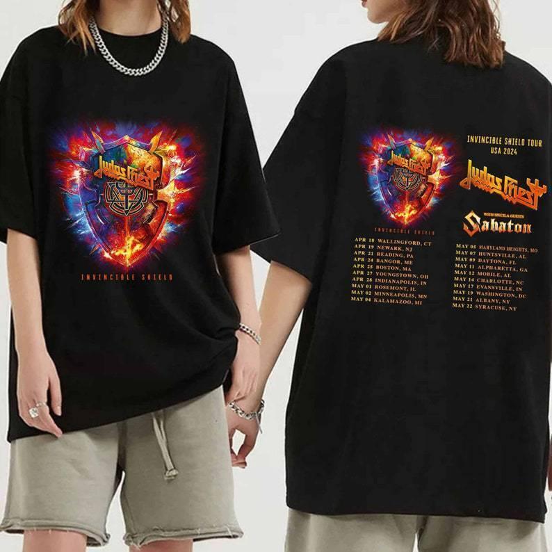 Judas Priest Music Concert 2024 Tour Double Sided T-Shirt