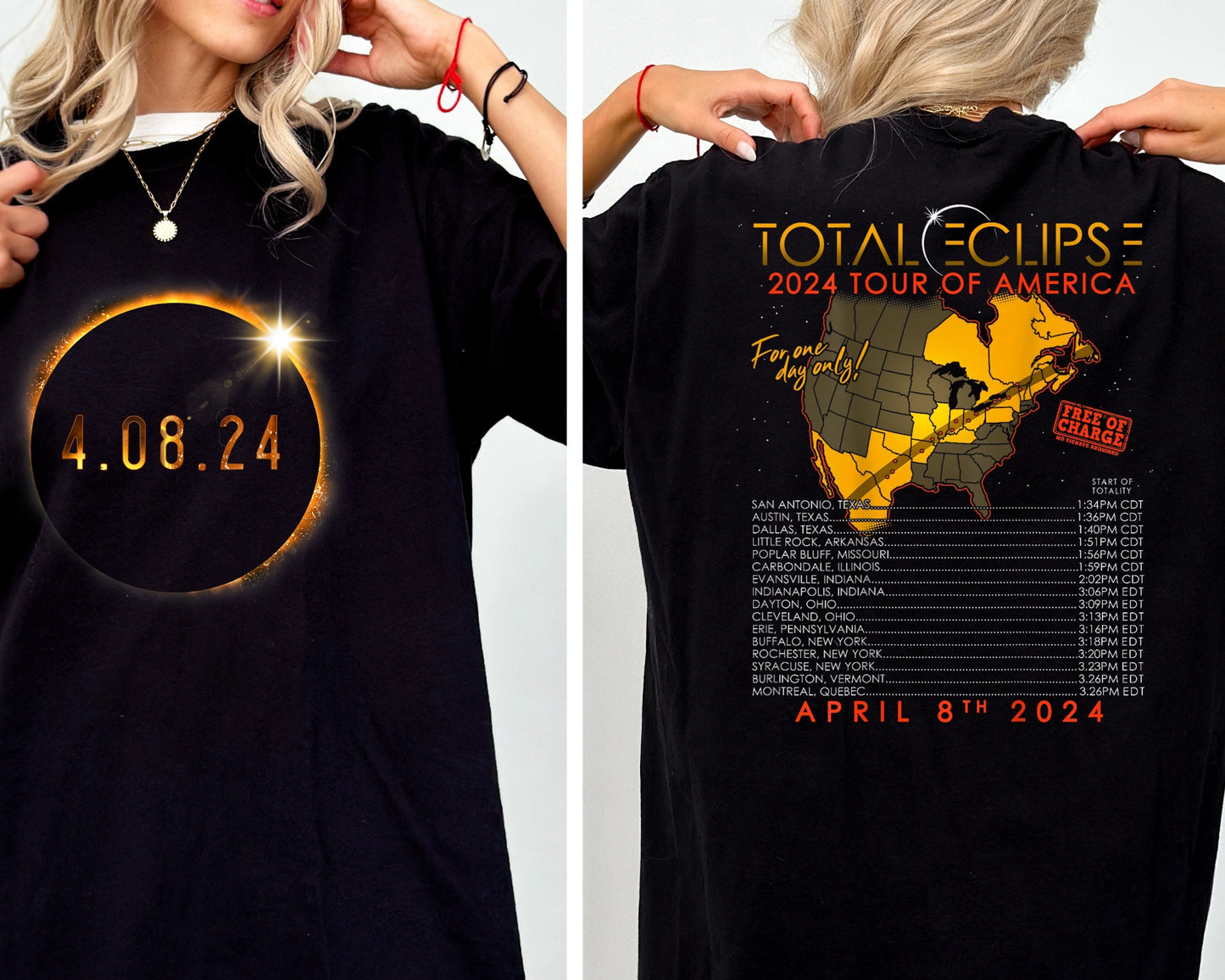 Total Solar Eclipse 2024 Shirt, April 8 2024 Shirt, Solar Eclipse Twice In A Lifetime 2024