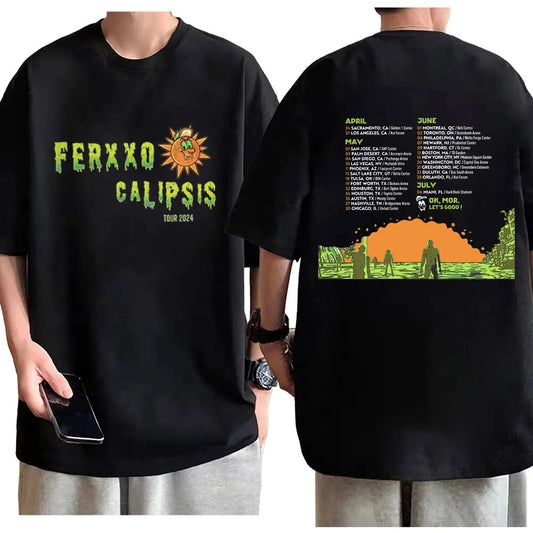 Men Women Harajuku Hip Hop T-shirts 2024 Rapper Feid Ferxxocalipsis Tour