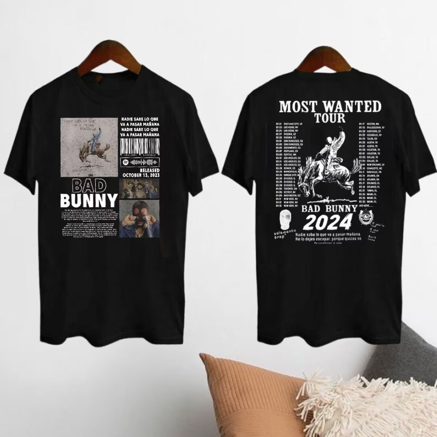 Bad Bunny 2024 Concert T-shirt, Most Wanted Tour 2024 Bad Bunny Shirt
