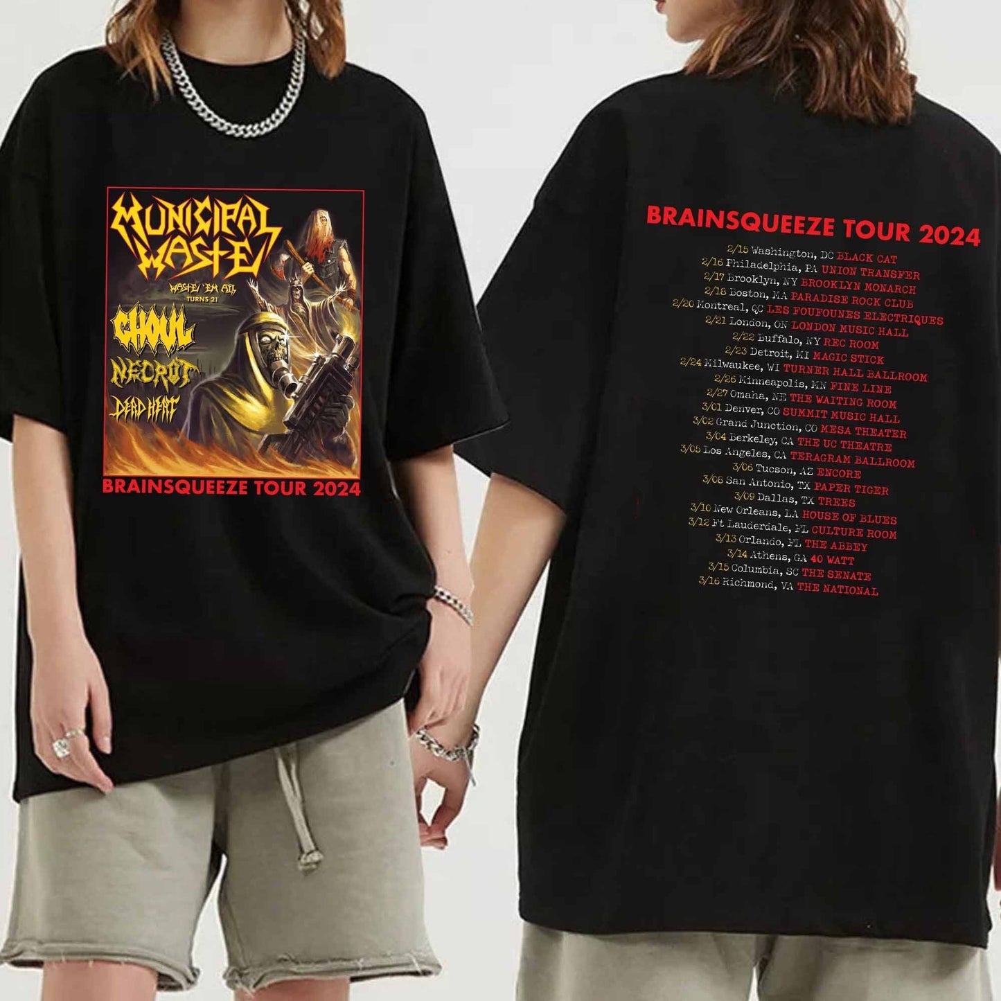 Municipal Waste - Brainsqueeze Tour 2024 Shirt