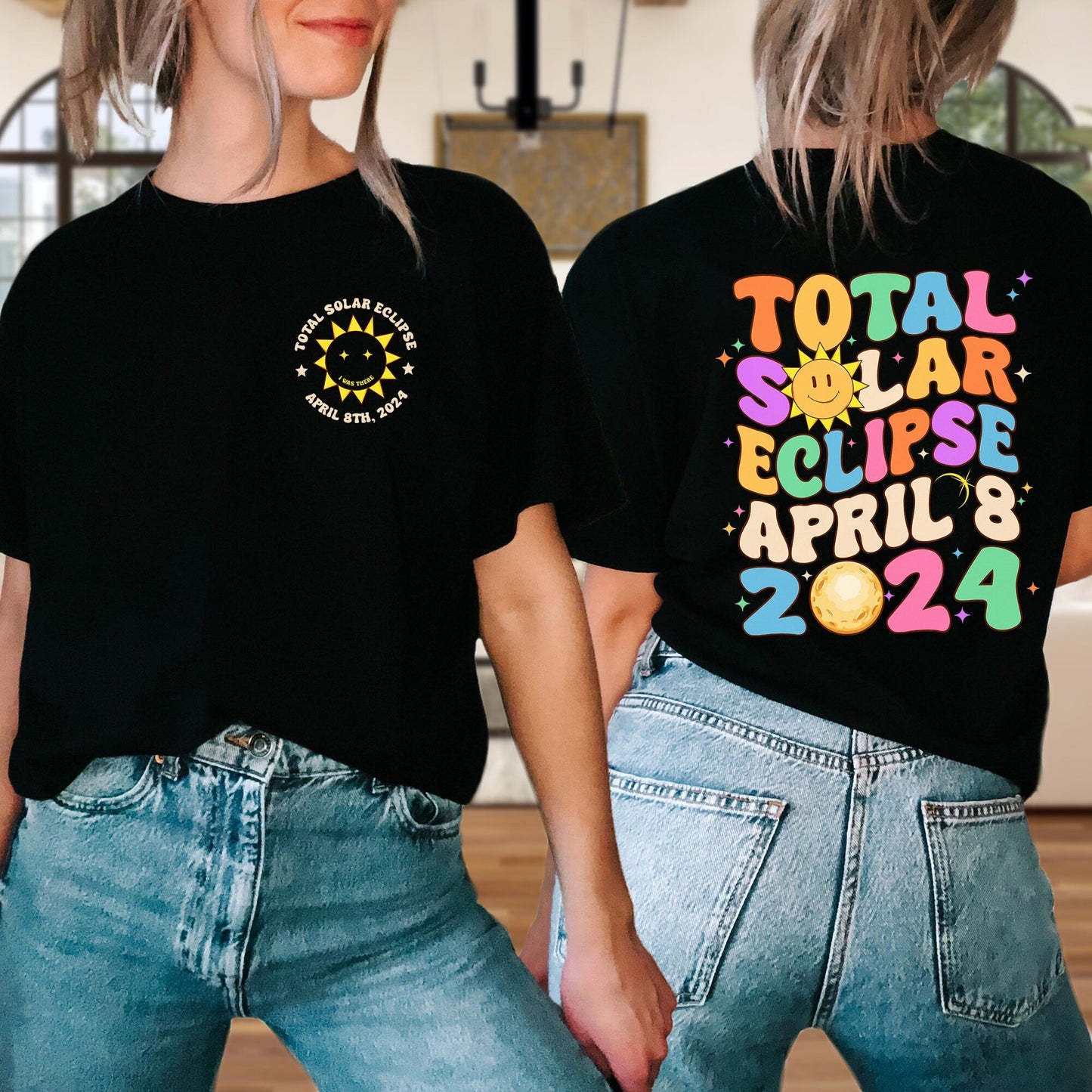 Solar Eclipse 2024 Double Sided T-Shirt