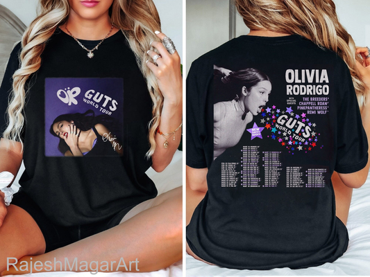 Olivia Rodrigo Guts Full Date Tour 2024 T-Shirt