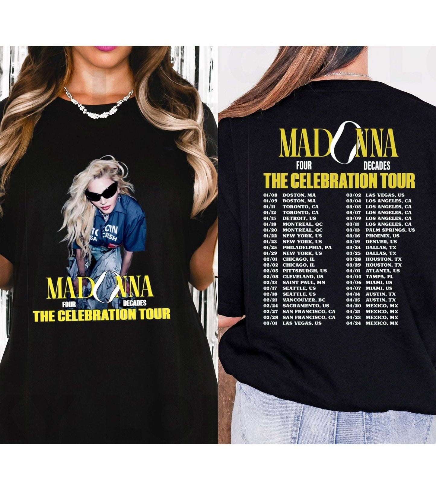 Madonna The Celebration Tour 2024 Shirt, Music Double Sided Shirt