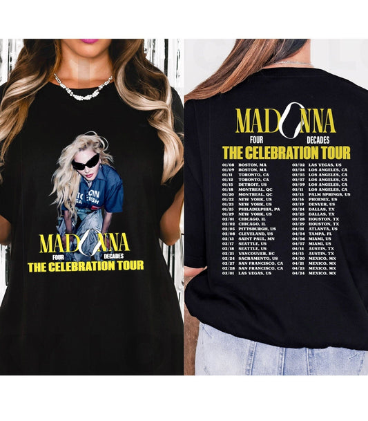 Madonna The Celebration Tour 2024 Shirt, Music Double Sided Shirt