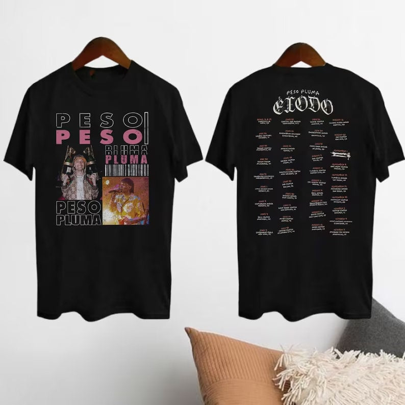 Peso Pluma Exodo Tour 2024 Shirt, 2024 Peso Pluma Tour Graphic T-Shirt