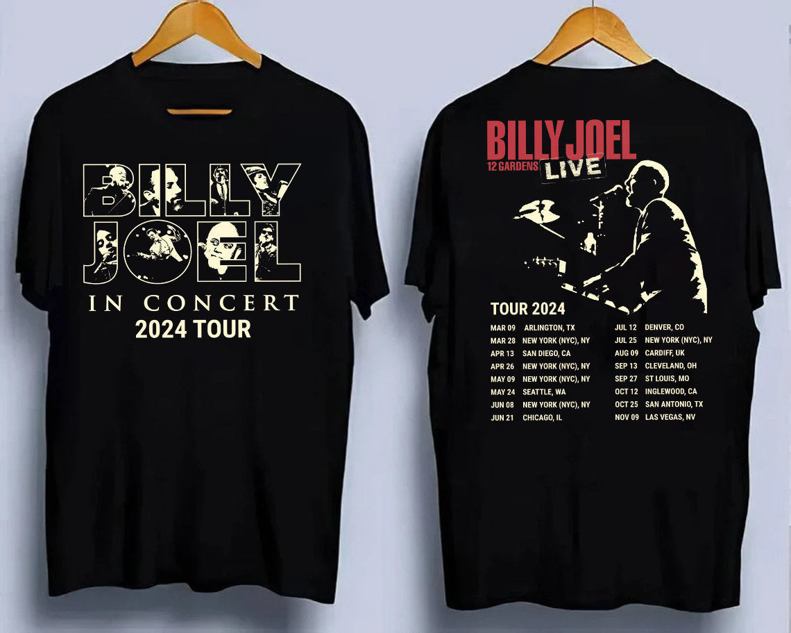 Billy Joel Music Tour 2024 Double Sided Shirt
