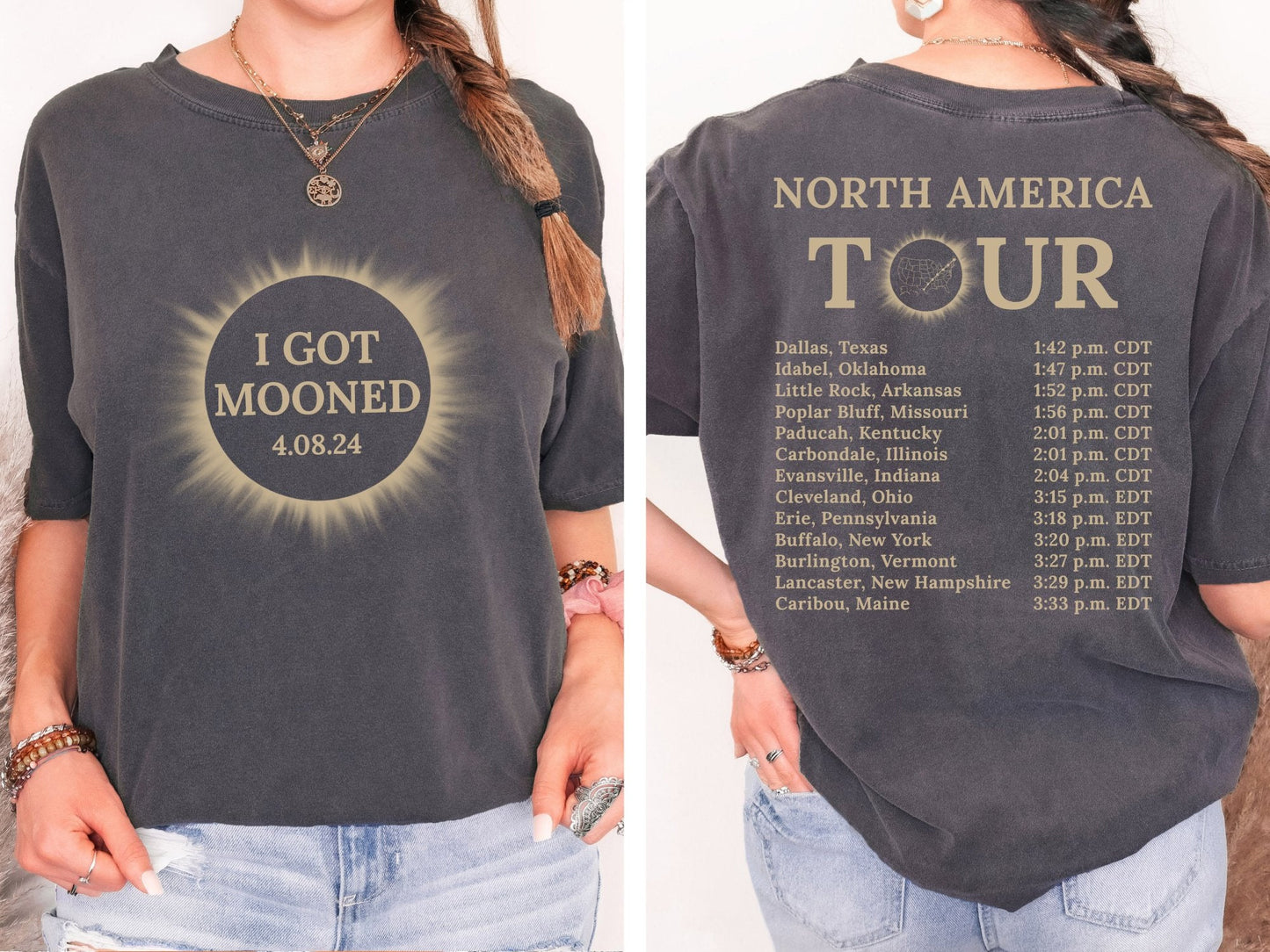 I Got Mooned Solar Eclipse 4.08.2024 Shirt, Path Of Totality Shirt