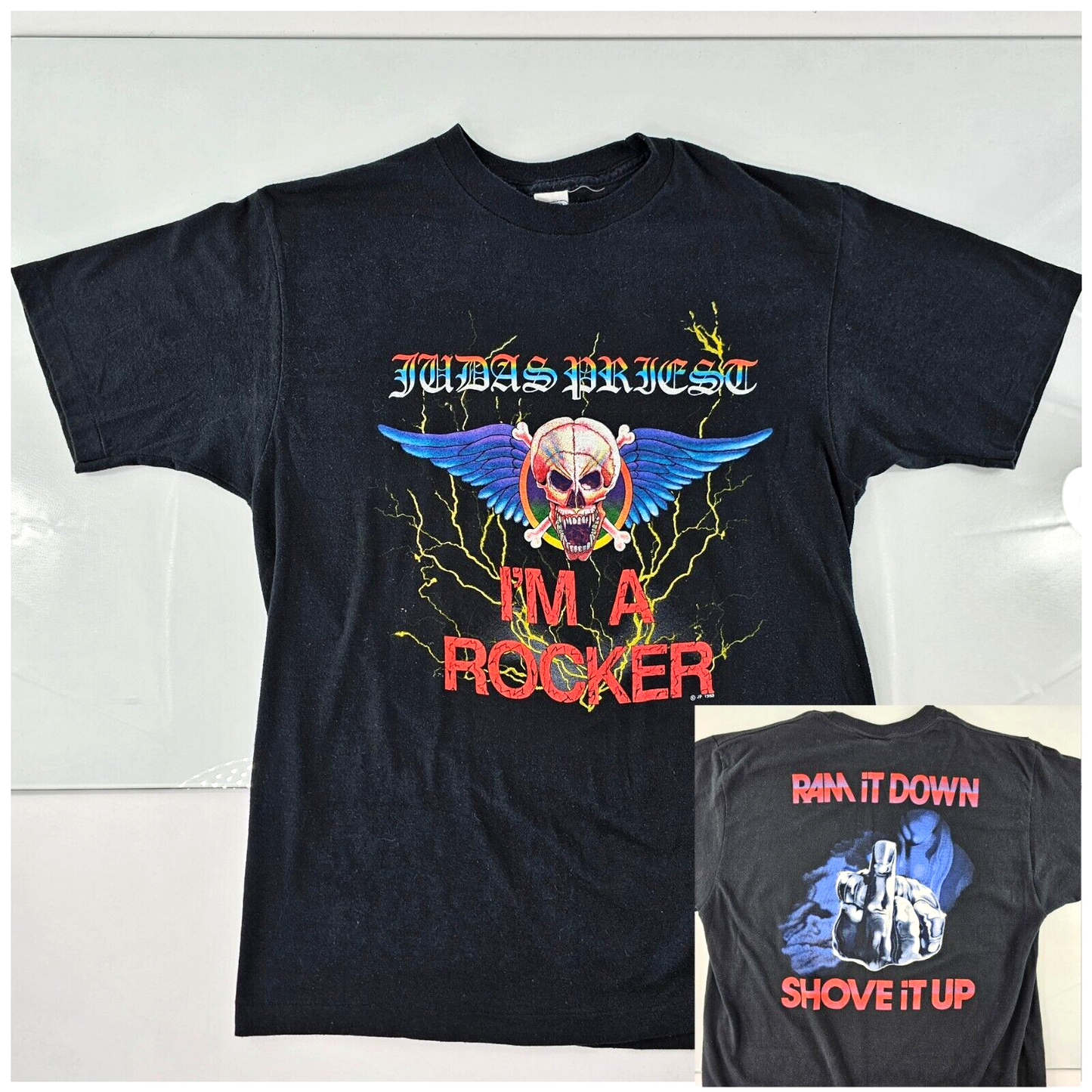 Vintage JUDAS PRIEST Shirt Mens XL Band I'm A Rocker Ram It Down 1988 ORIGINAL