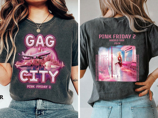 ColorsVintage Hot Nicki Minaj 2 Sided Shirt, GAG City World Tour Setlist
