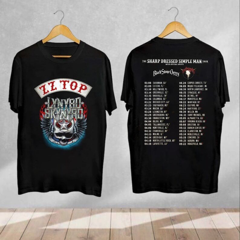 The Sharp Dressed Simple Man ZZ Top and Lynyrd Skynyrd Tour 2024 Shirt