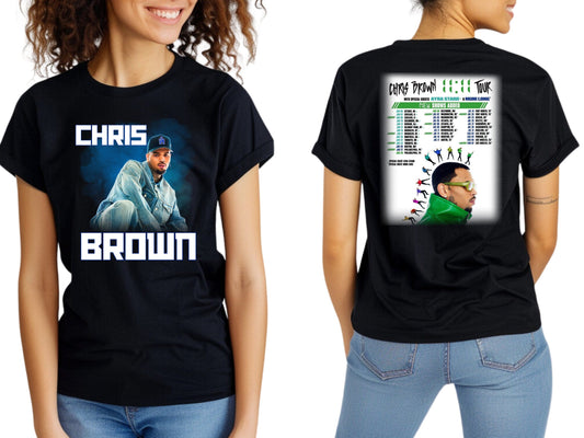 Exclusive Chris Brown 11:11 Tour Concert Black T-Shirt