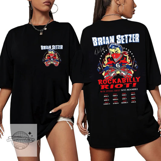 Brian Setzer Rockabilly Riot 2024 Tour Double-Sided Shirt