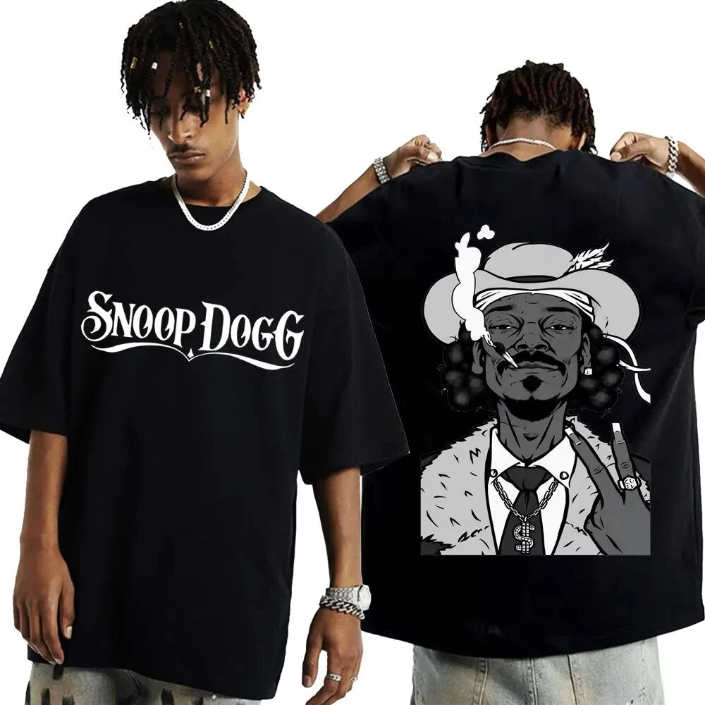 Rapper Snoop Dogg Graphic Double Sided T Shirt