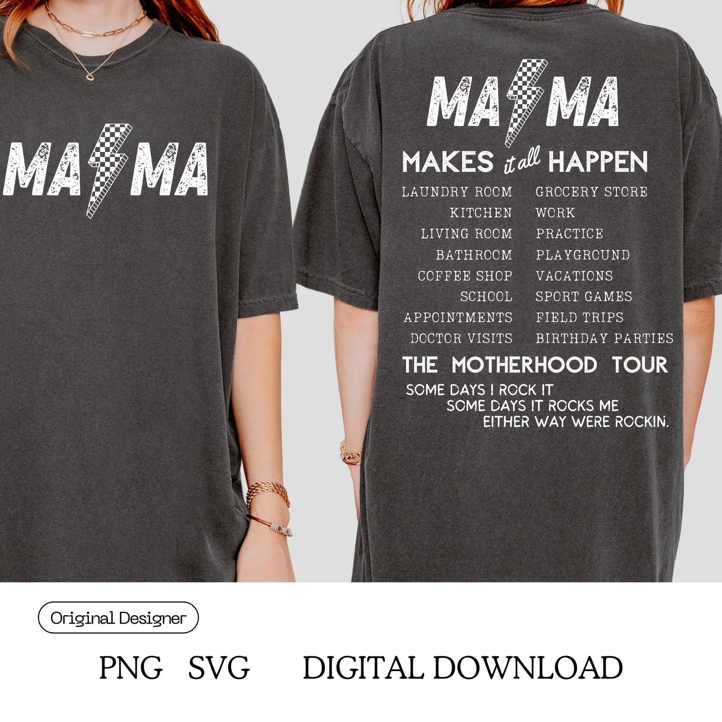 Motherhood PNG SVG, Some Days I Rock It Png, Mama Lighting Bold Shirt