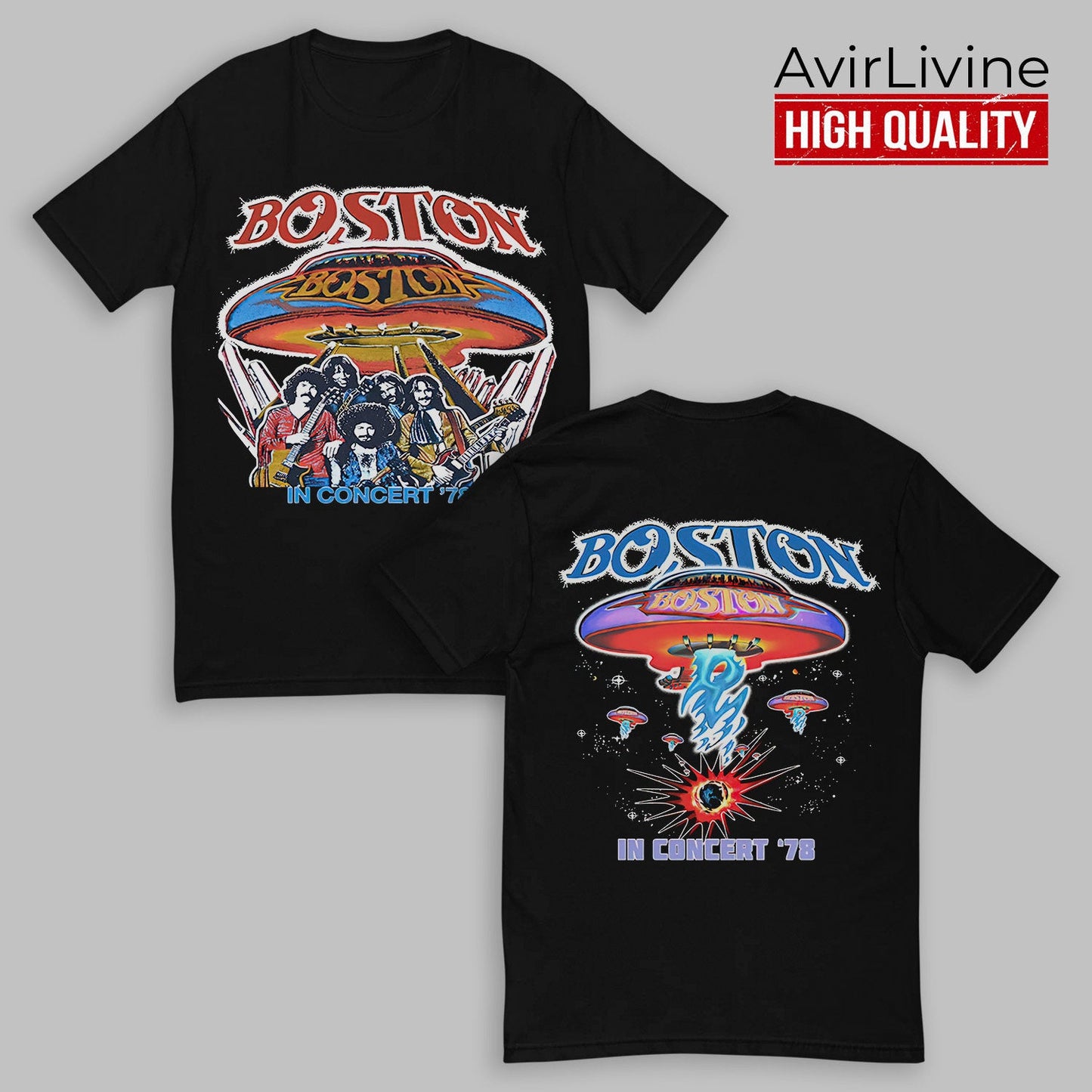 Vintage 1978 Boston In Concert 70's Tour Rock Band T-Shirt