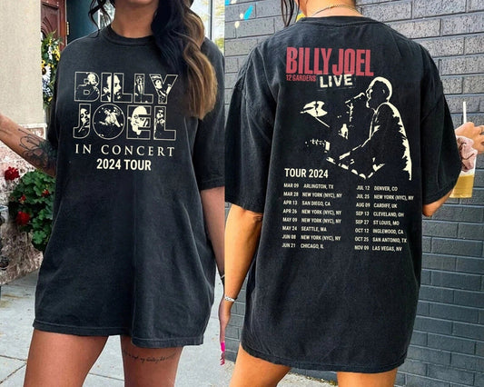 Billy Joel Music Tour 2024 Font & Back Shirt
