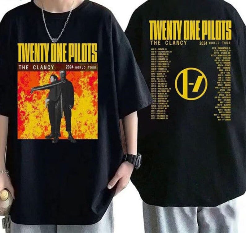 Pilotss band 2024 2025 Clancy World Tour Double Sided With Dates Shirt