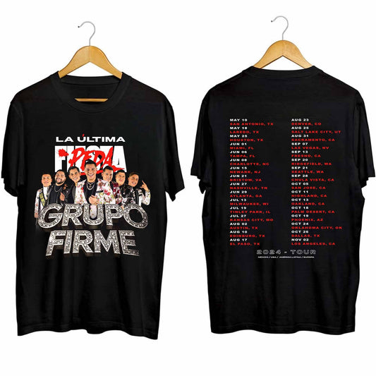Grupo Firme - La Ultima Peda 2024 Tour Shirt, Grupo Firme Band Fan Shirt