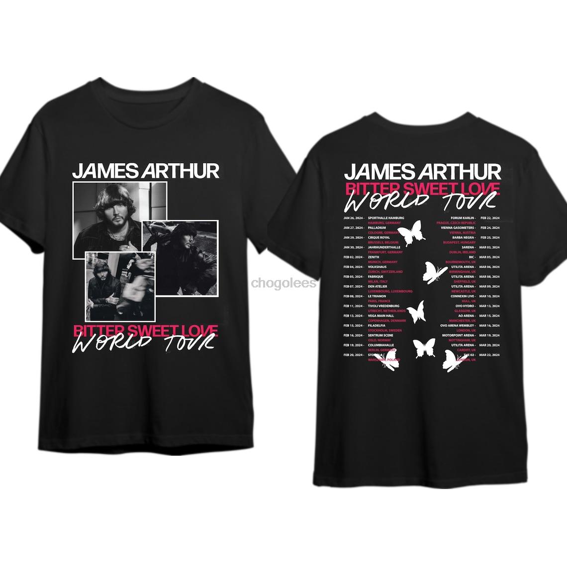 James Arthur Tour Shirt Bitter Sweet Love 2024 World Tour Shirt