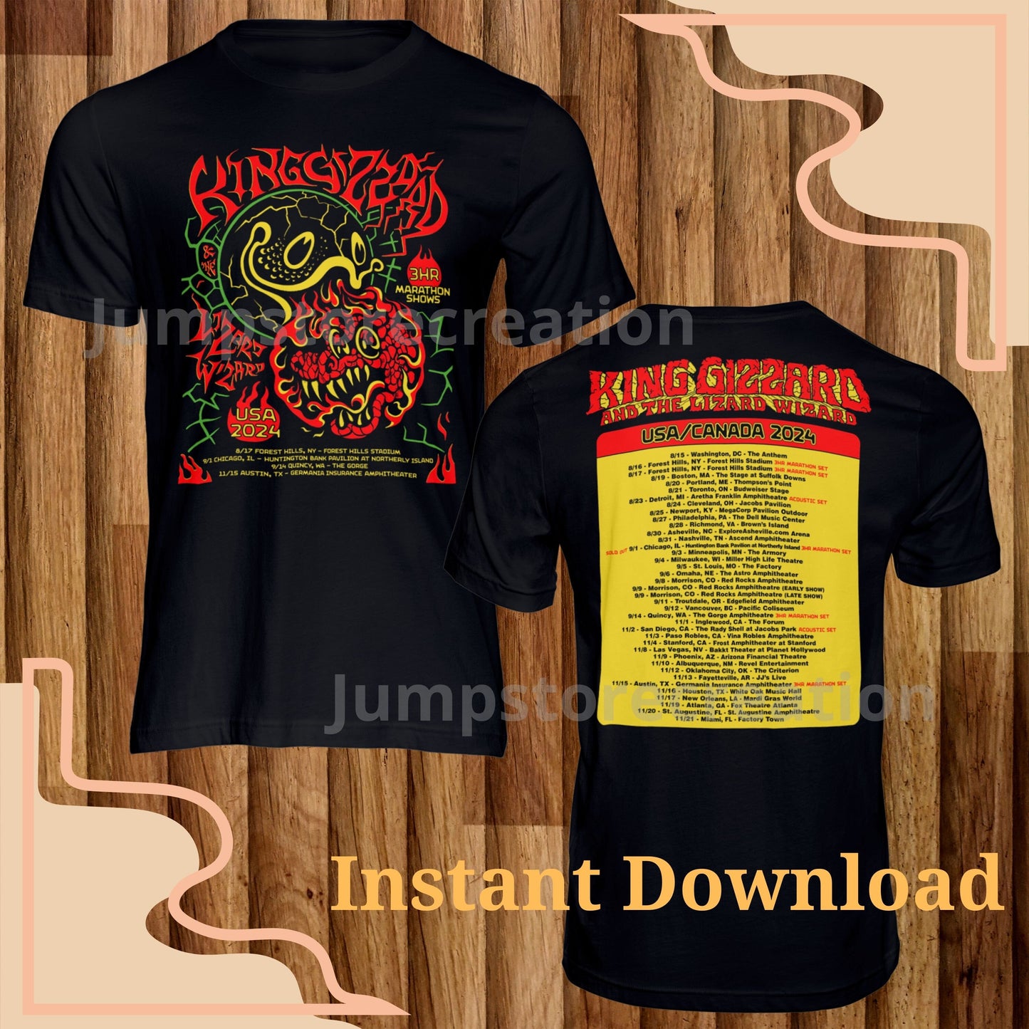 king gizzard and the lizard wizard tour 2024 shirt