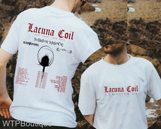 Lacuna Coil 2023 Tour 2 sided Shirt, Lacuna Coil Band Shirt