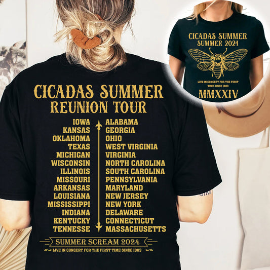 Cicada Tour 2024 Front and Back T-Shirt, Cicada Concert Shirt