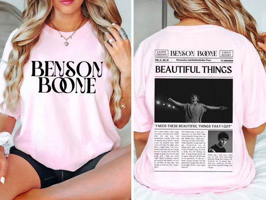 Benson Boone Shirt, Fireworks and Rollerblades World Tour 2024