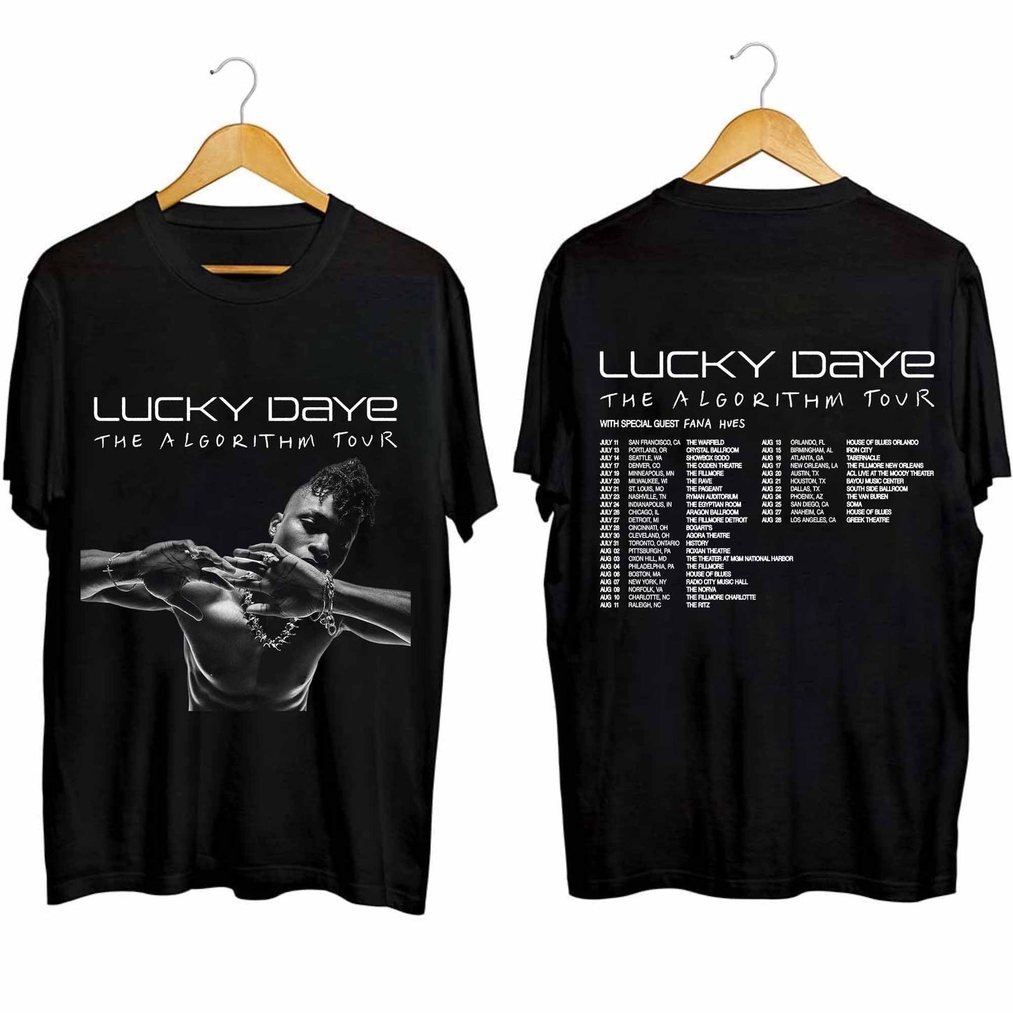 Lucky Daye - The Algorithm Tour 2024 Double Sided Shirt