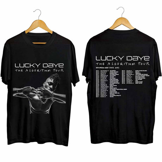 Lucky Daye - The Algorithm Tour 2024 Double Sided Shirt