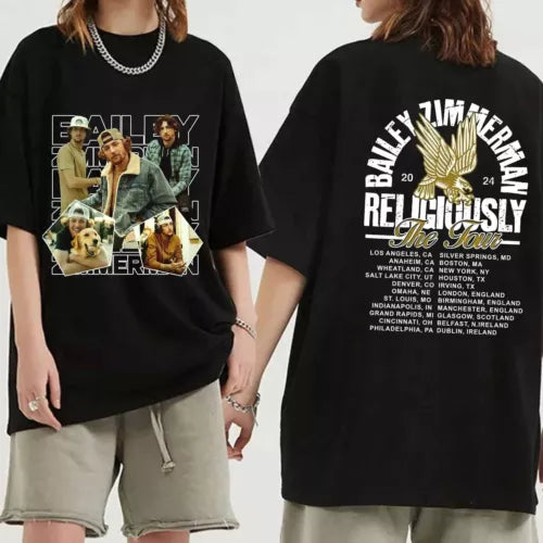 Bailey Zimmerman Religiously World Tour 2024 Shirt Bailey Zimmerman Fan Shirt