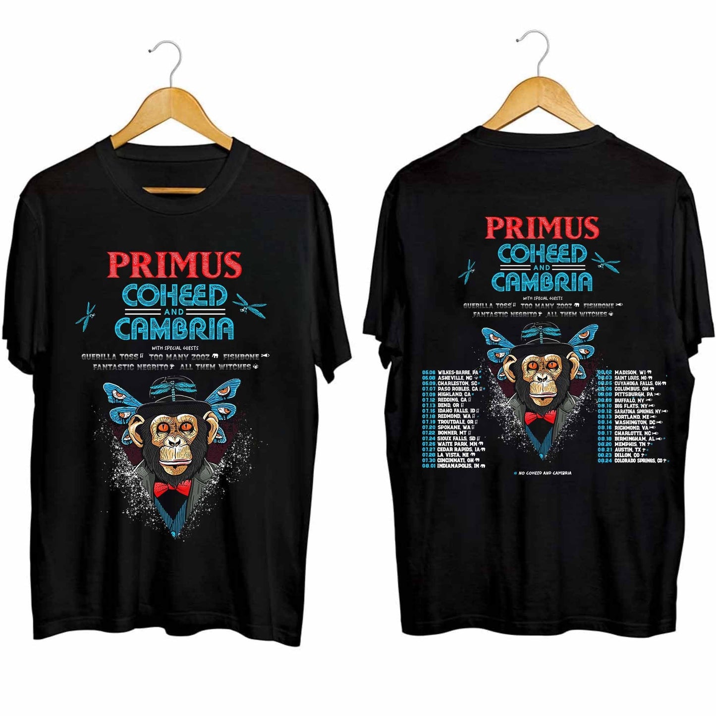 Primus and Coheed and Cambria - Summer 2024 US Tour Shirt