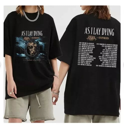 As I Lay Dying US Summer Tour 2024 Shirt, As I Lay Dying Band Fan Shirt