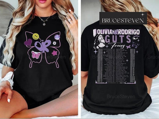 Olivia Rodrigo Guts Tour 2024 2 Sides Shirt, Olivia Rodrigo Shirt