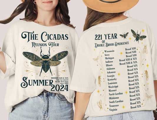 The Cicadas Reunion Tour Summer 2024 Shirt, Double Broods XIII & XIX Shirt
