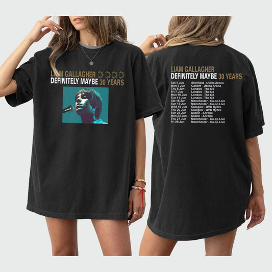 2 Sides Definitely Maybe 2024 Tour T Shirt| Liam Gallagher