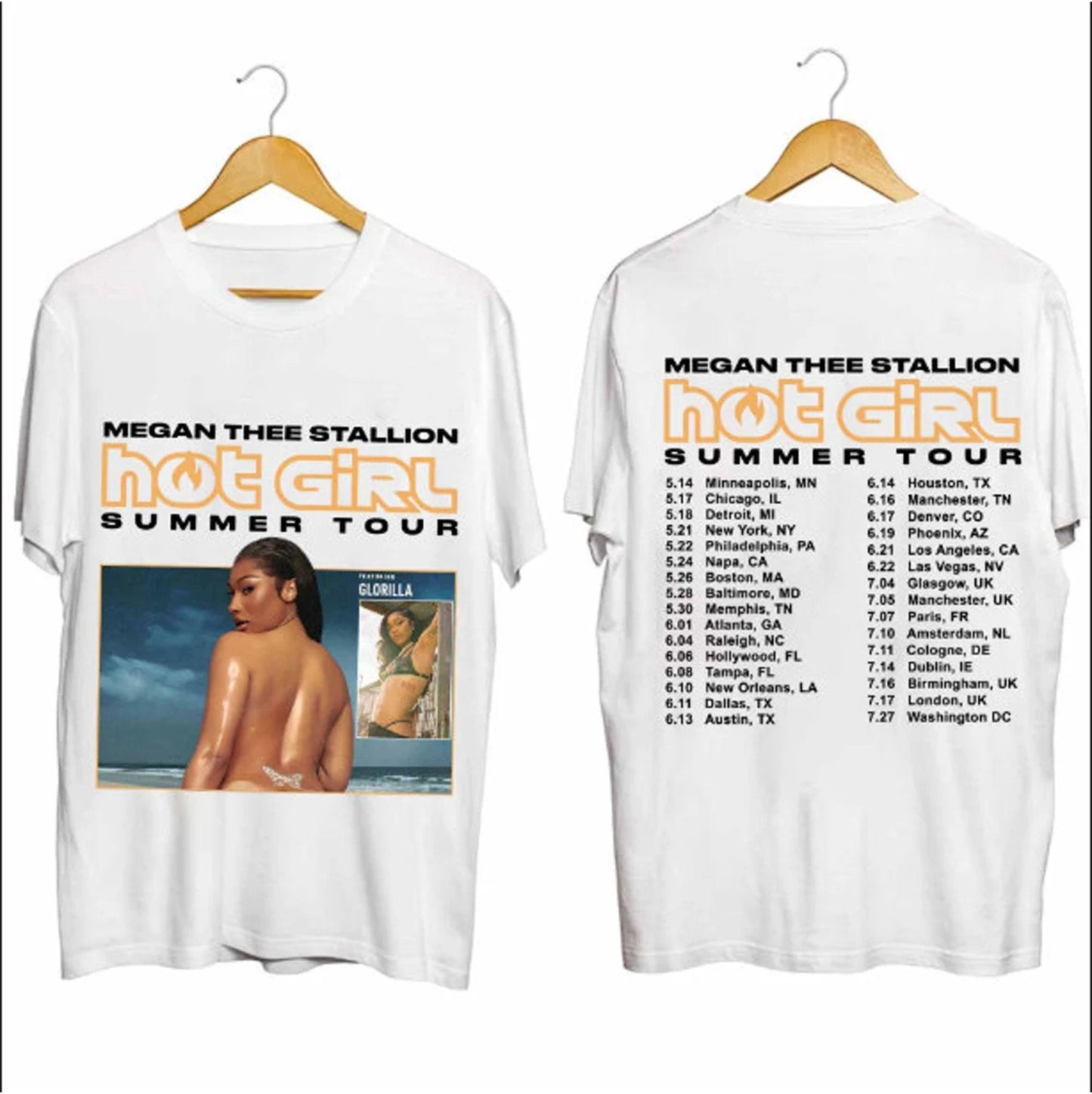 2 Sided Megan Thee Stallion - Hot Girl Summer Tour 2024 Unisex Shirts, Megan Thee Stallion Fan Shirt, Hot Girl Summer Tour 2024,Gift For Fan