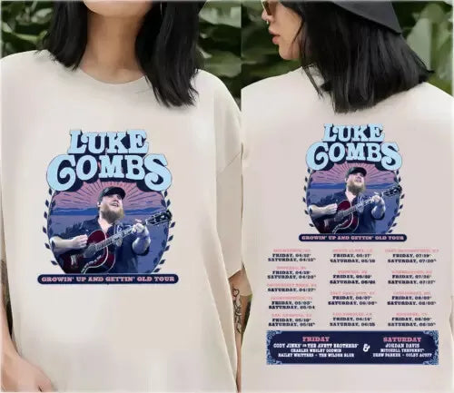 Lukee Comb Growing Up and Getting Old Country Music Shirt Tour 2024 For Fans
