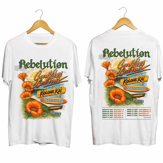 Rebelution Good V Cali 2024 Tour Double Sided Shirt