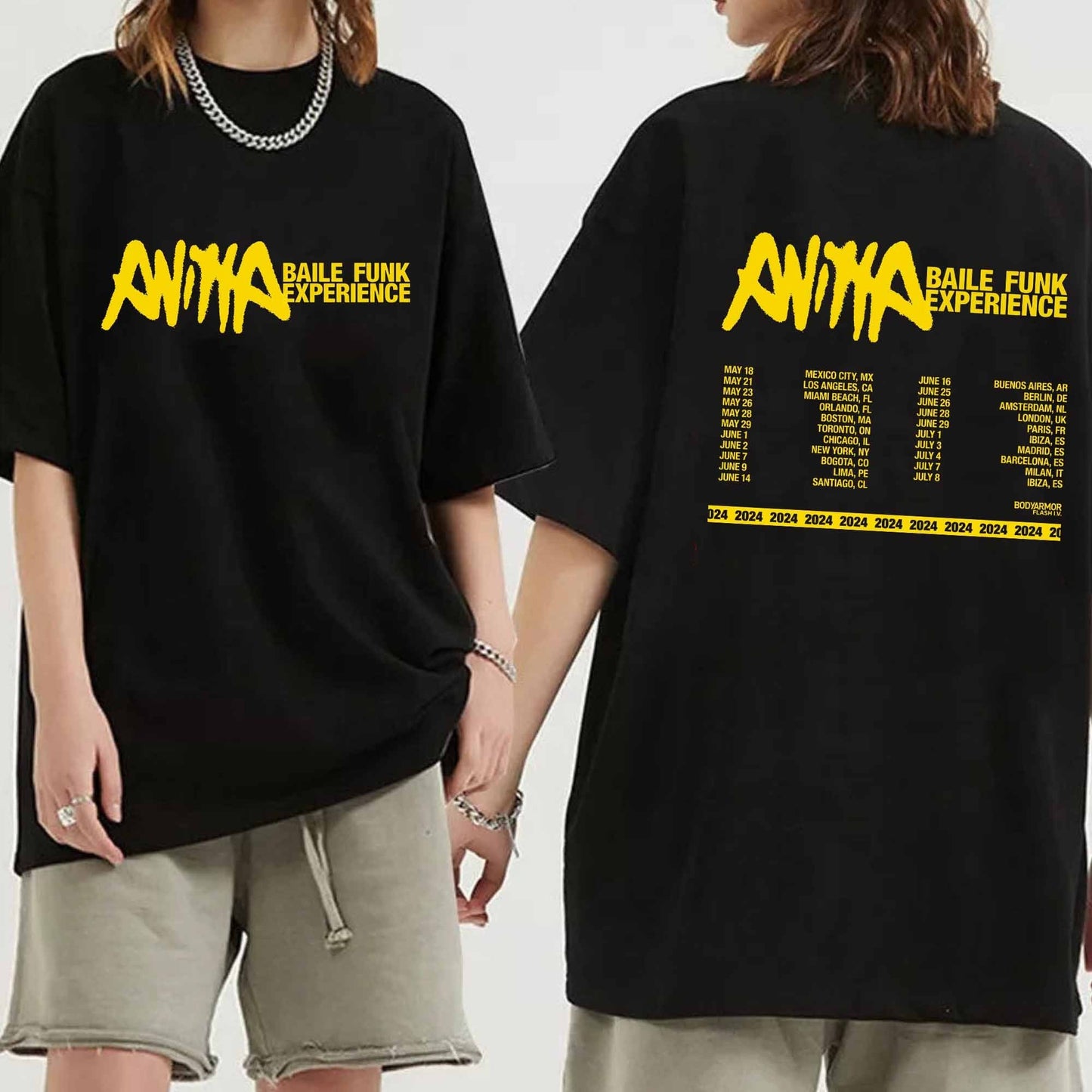 Anitta Baile Funk Experience Tour 2024 Double Sided Shirt
