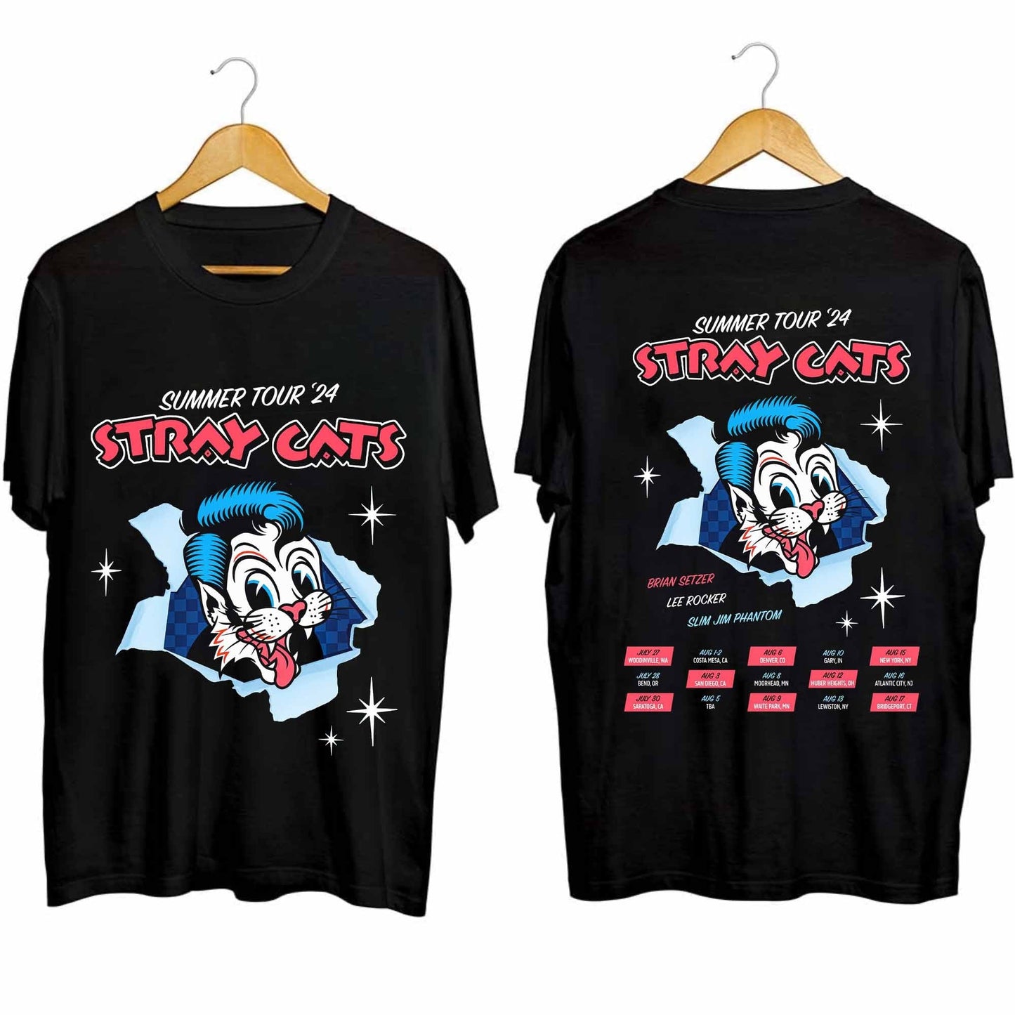 Stray Cats Summer Tour 2024 Shirt, Stray Cats Band Fan Shirt