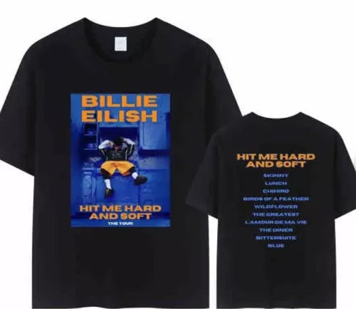 Cotton B-Eilish Hit Me Hard and Soft World Tour 2024 T-Shirt, Unisex Fan Shirt