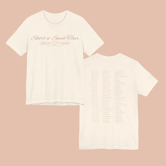 Sabrina Carpenter Short n' Sweet Tour Double Sided T-Shirt, Gifts for fan