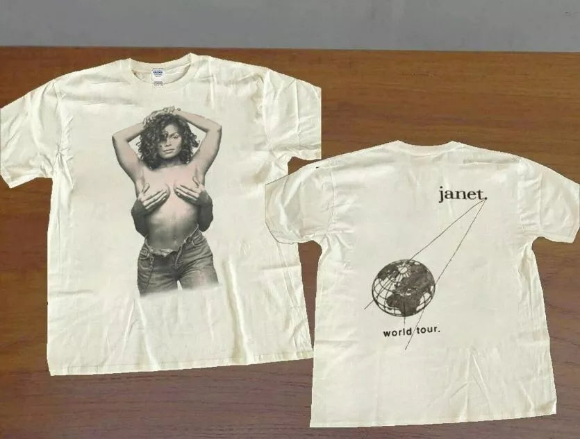 1993 JANET JACKSON Tour T-Shirt Cotton Unisex Size