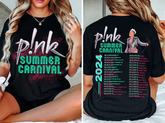 P!nk Pink Singer Summer Carnival 2024 Festival Men Women Unisex Tour T shirt