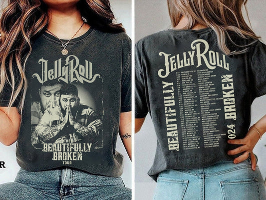 Jelly Roll The Beautifully Broken Tour 2024 2 side Shirt, Jelly Roll 2024 Concert Shirt
