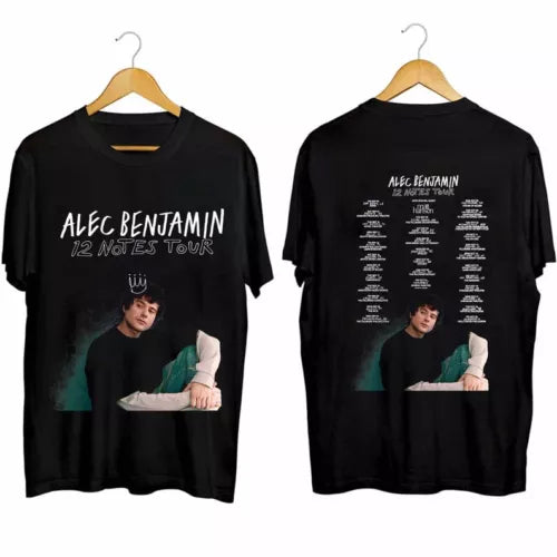 Alec Benjamin - 12 Notes Tour 2024 t-Shirt, Alec Benjamin Fan Shirt