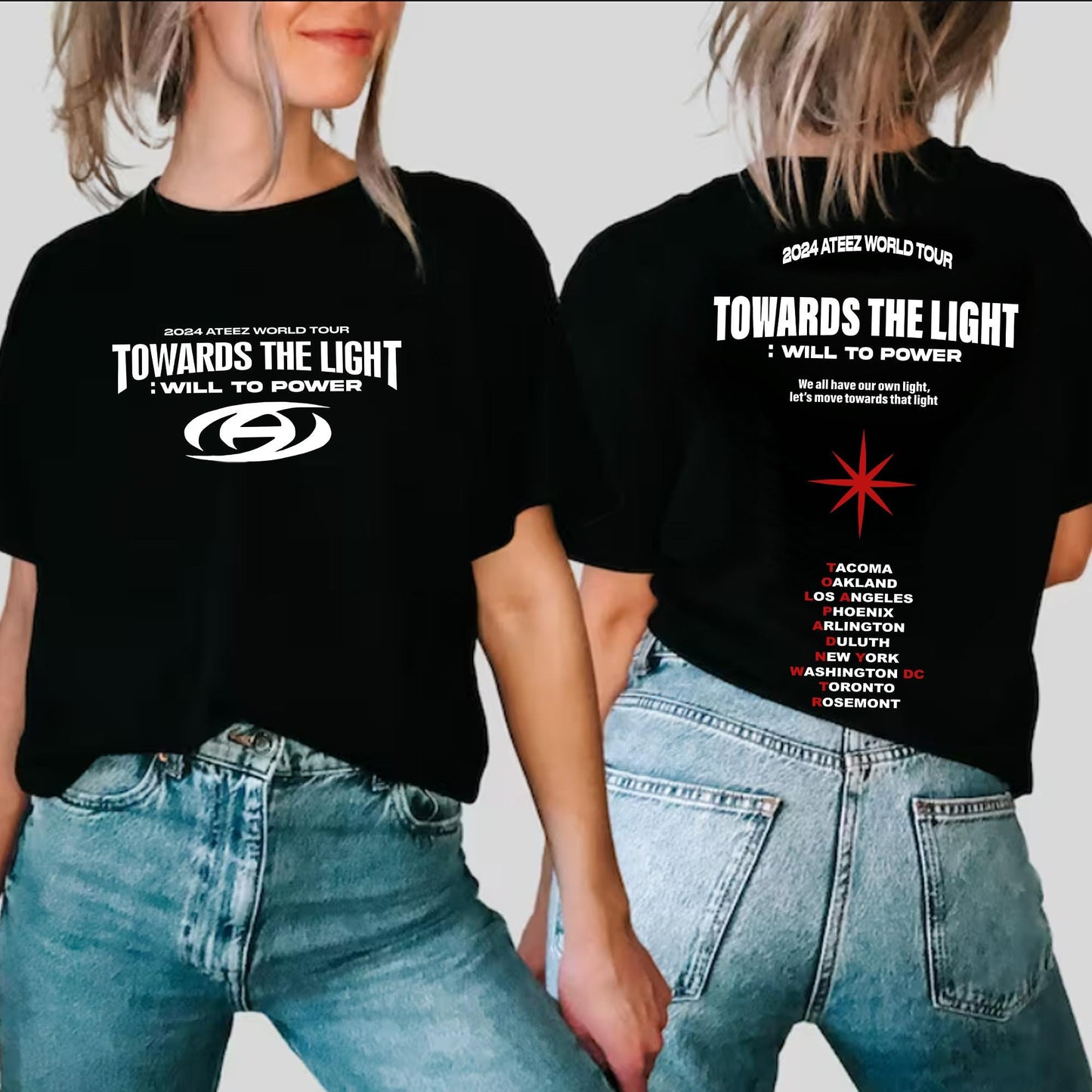 Ateez Towards The Light: Will To Power World Tour T-shirt, Ateez Silver Foil